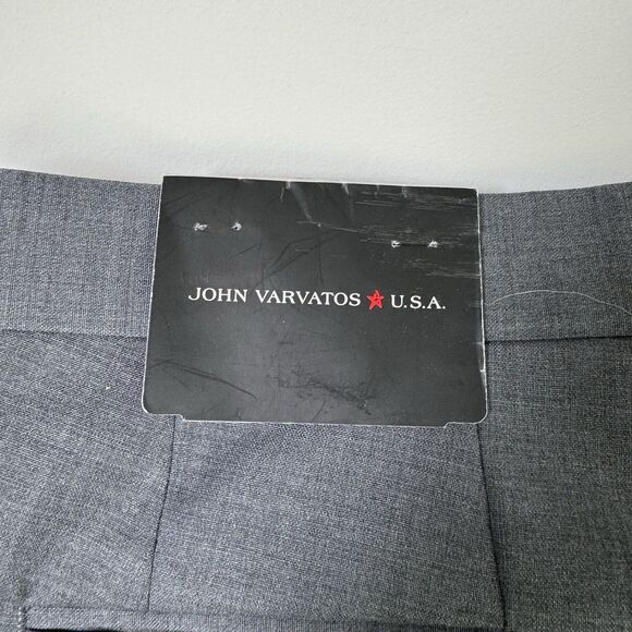 John Varvatos USA Pants‎ Mens 38 Gray Wool Blend Dress Slacks Unhemmed NWT - Picture 9 of 12